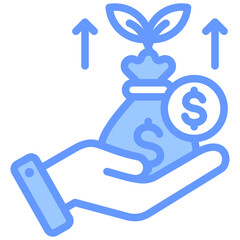Venture Capital Lineal Blue Icon