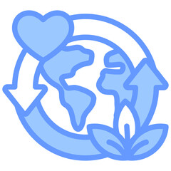 Corporate Social Responsibility Lineal Blue Icon