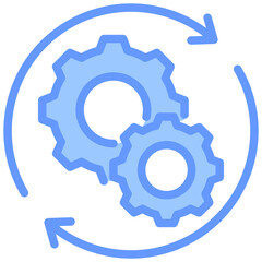 Process Automation Lineal Blue Icon