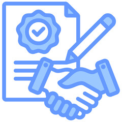 Service Level Agreement Lineal Blue Icon
