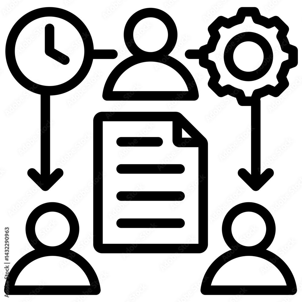 Poster Task Delegation Outline Icon