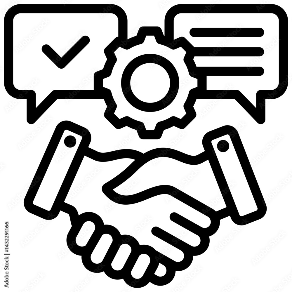 Poster negotiation skill outline icon