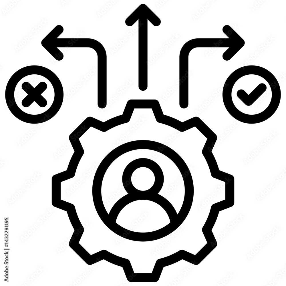 Poster Decision Support System Outline Icon