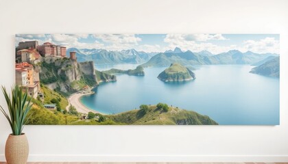 Panoramic mountain lake view (1)
