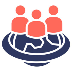 Outsourcing glyph color icon