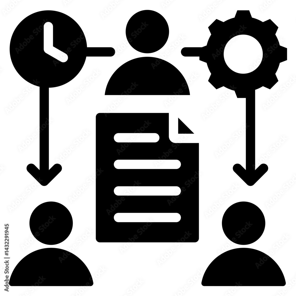 Poster task delegation solid black icon