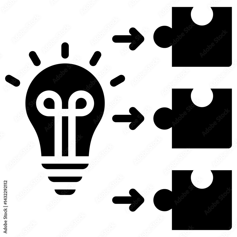Poster Problem Solving Solid Black Icon