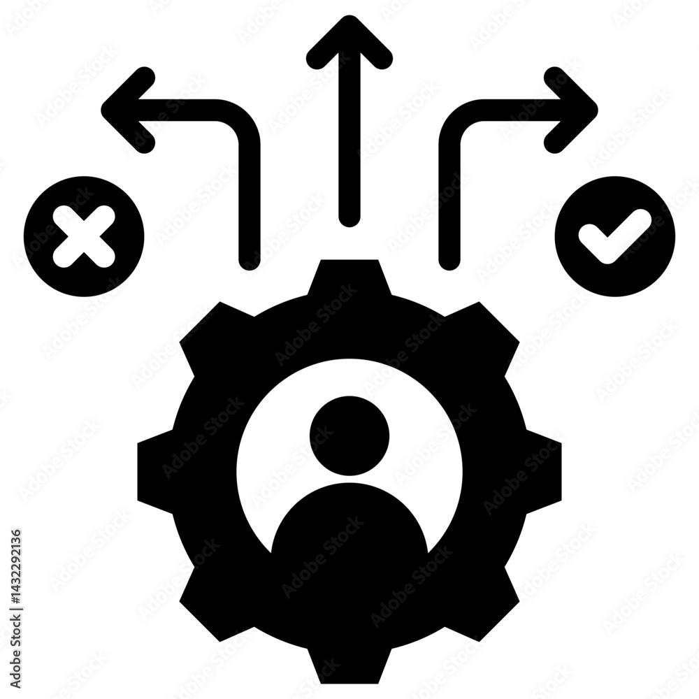 Poster decision support system solid black icon
