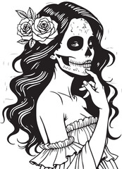 Sugar Skull Girl SVG | Tattoo Style Calavera Silhouette

Day of the Dead Skull Girl | Vector Tattoo Design

Sugar Skull Woman Silhouette | Dia de los Muertos SVG

Skull Girl Tattoo SVG | Gothic Calave