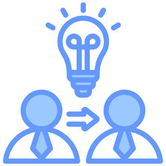 Coaching And Mentoring Lineal Blue Icon