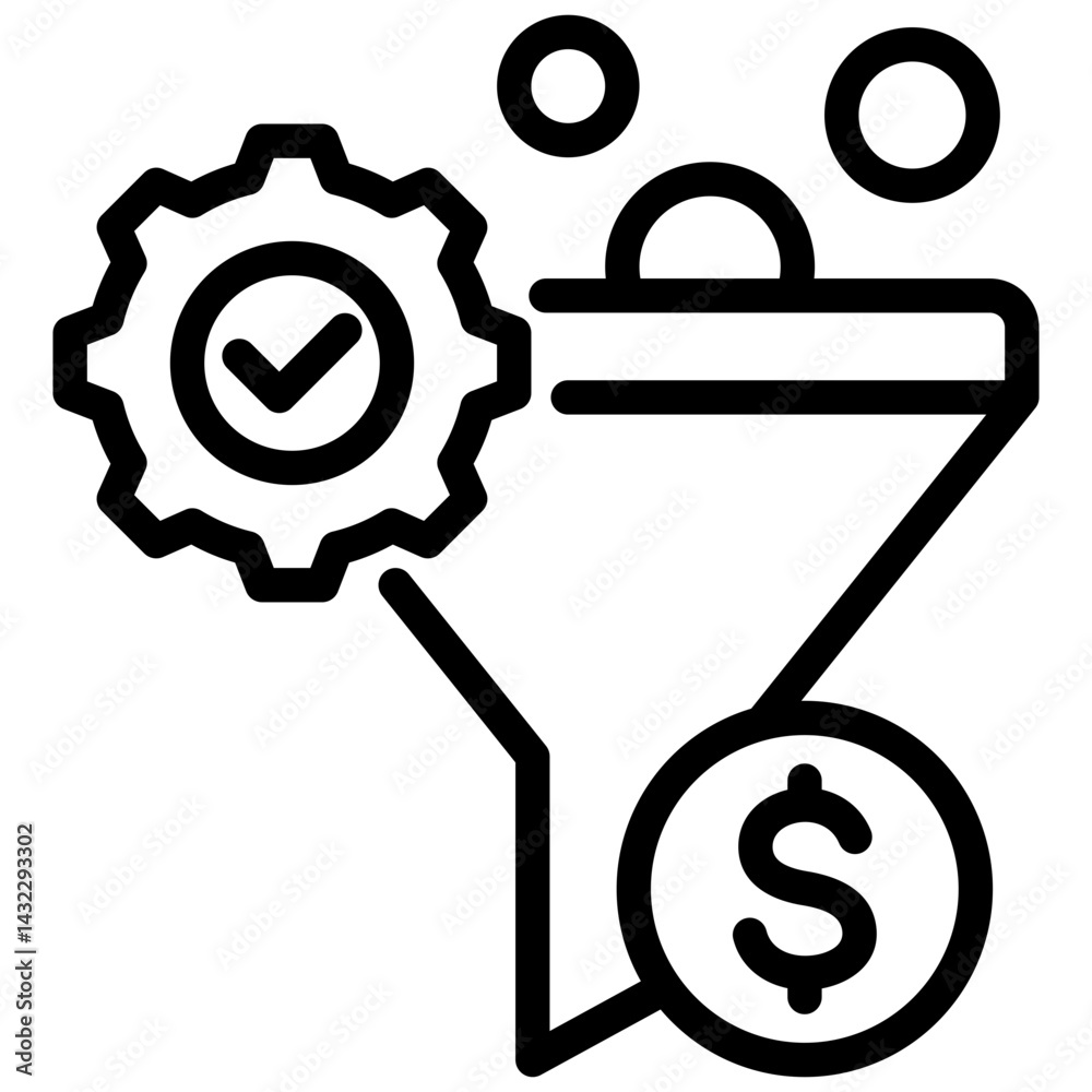 Poster conversion rate optimization outline icon