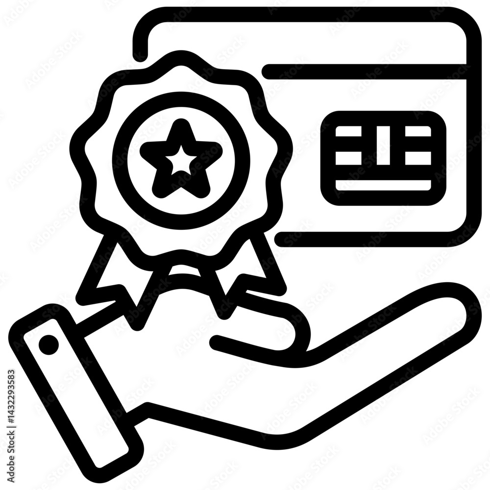 Aufkleber loyalty program outline icon