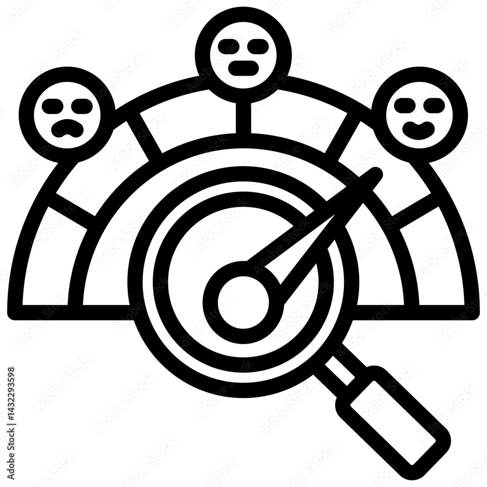 Poster sentiment analysis outline icon