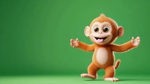 Happy cartoon monkey illustration for kids products