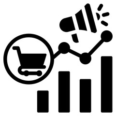 Market Trend Solid Black Icon