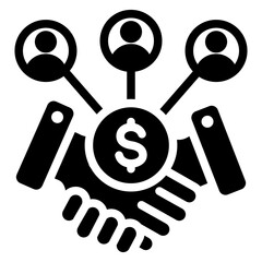 Affiliate Partnership Solid Black Icon