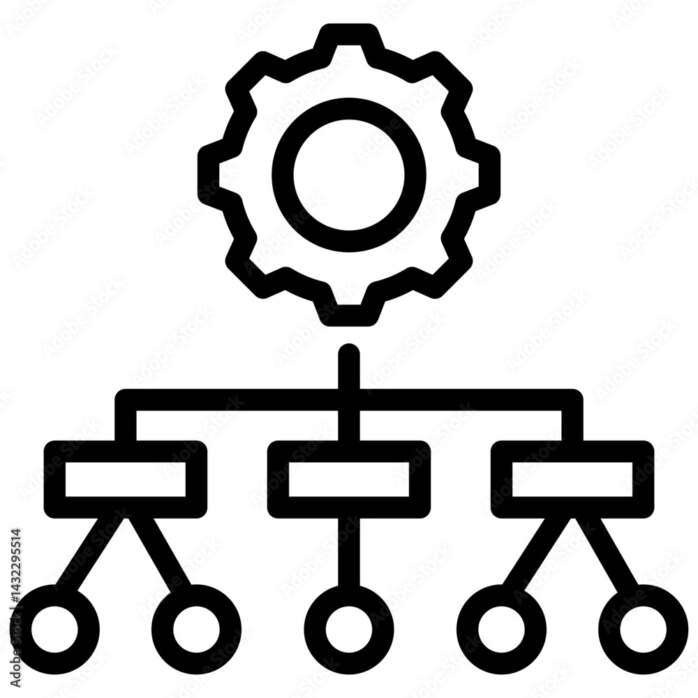Poster process mapping outline icon
