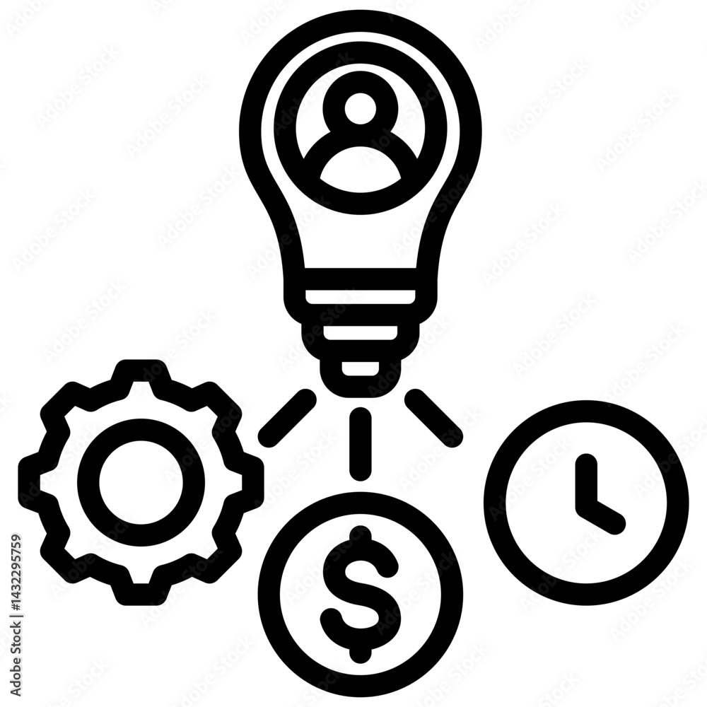 Poster resource allocation outline icon