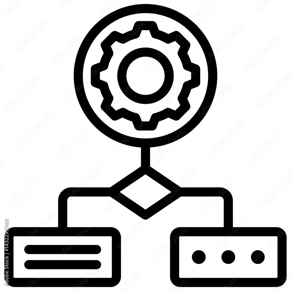 Poster process modeling outline icon