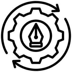 Process Design Outline Icon