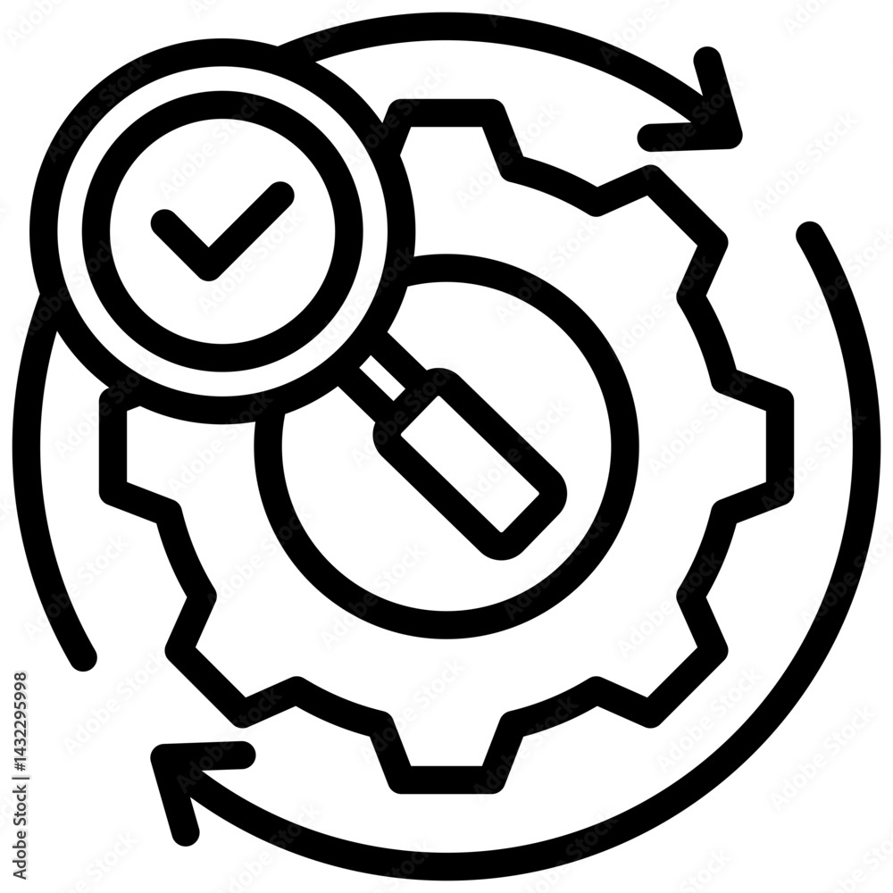 Poster process control outline icon
