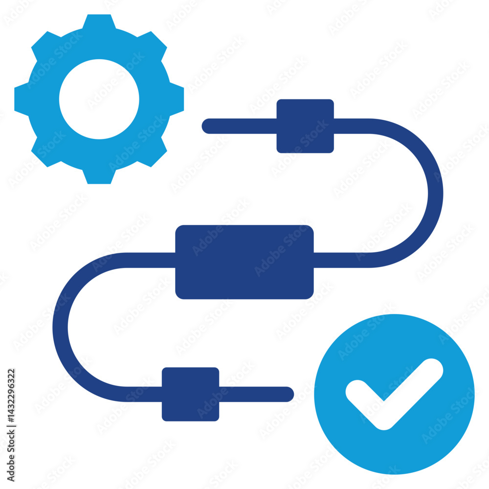 Poster task sequencing dual tone icon