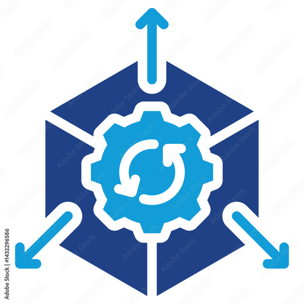 Poster process scalability dual tone icon