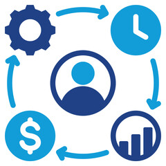 Project Management Process Dual Tone Icon