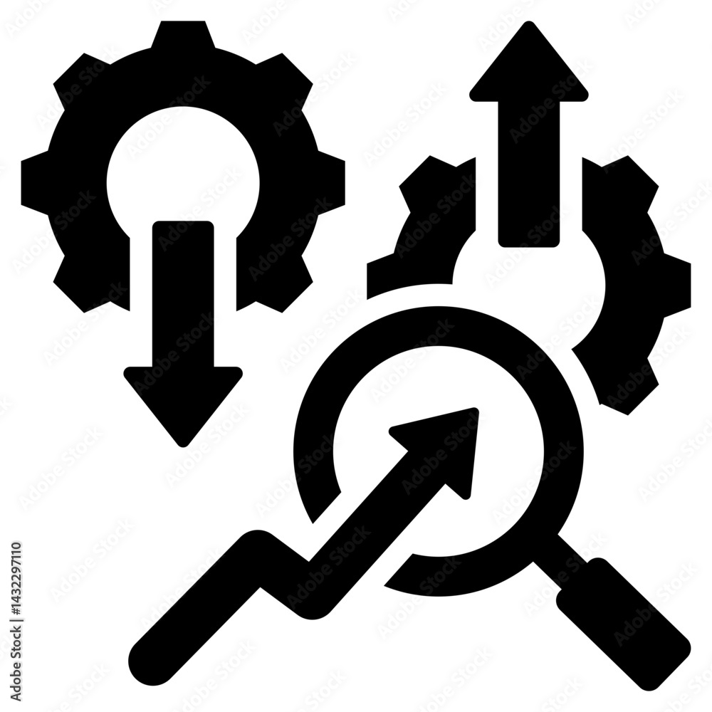 Aufkleber Input Output Analysis Solid Black Icon