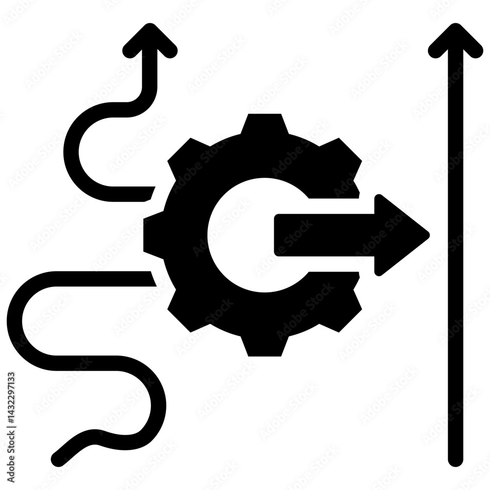 Aufkleber process simplification solid black icon