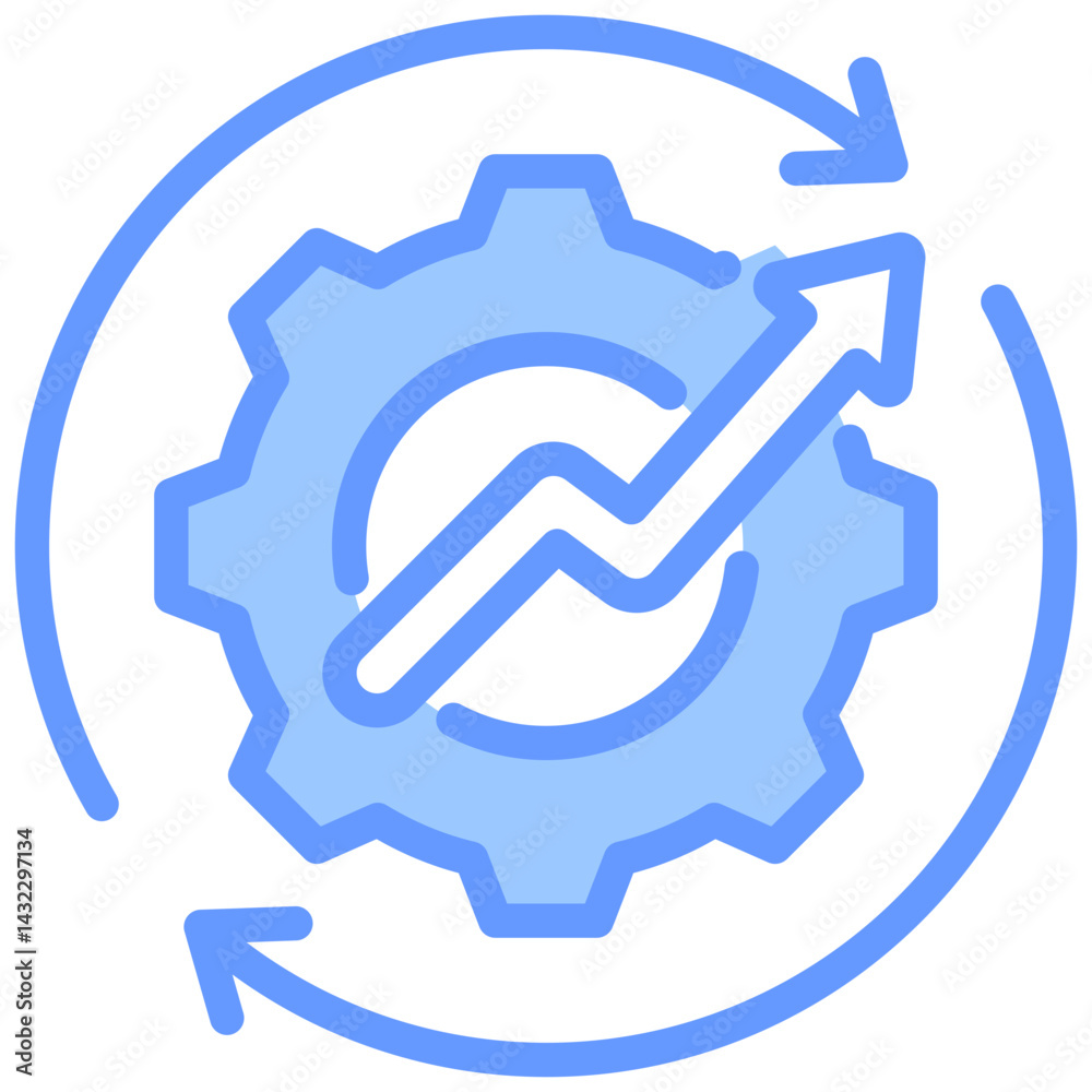 Poster Workflow Optimization  Lineal Blue Icon