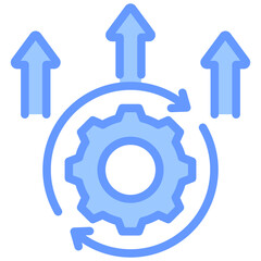 Process Improvement Lineal Blue Icon