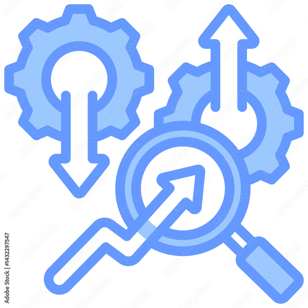 Aufkleber Input Output Analysis Lineal Blue Icon