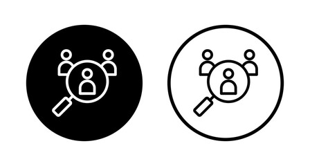 Fototapeta premium Hiring icon logo design. Search job vacancy sign and symbol. Human resources concept. Recruitment