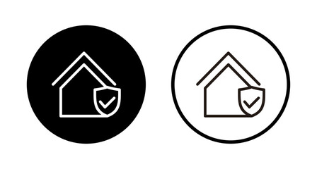 home insurance icon logo design. home protection sign and symbol