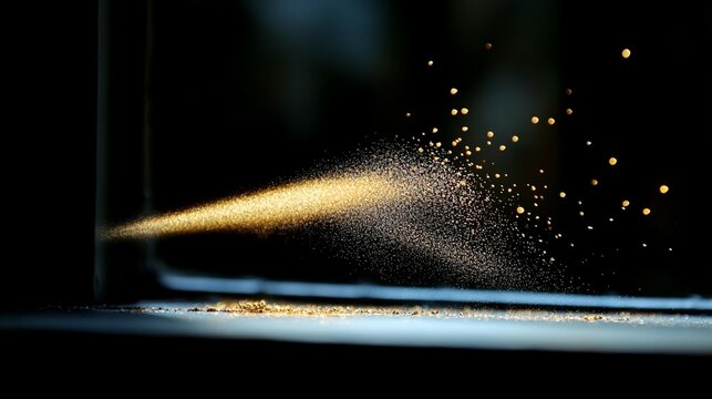 Abstract blurred lightscape dark tones golden glows impressionistic energy