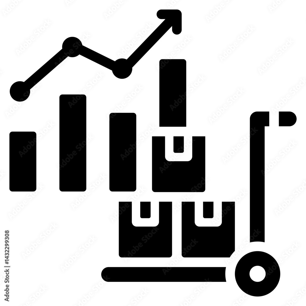 Poster procurement performance metrics solid black icon