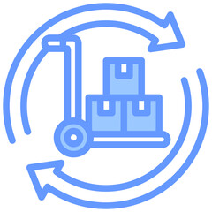 Procurement Cycle Lineal Blue Icon
