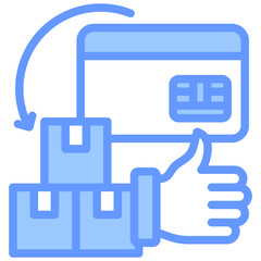 Purchase Approval Lineal Blue Icon