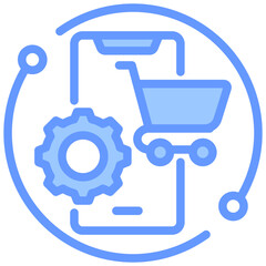 Electronic Procurement Lineal Blue Icon