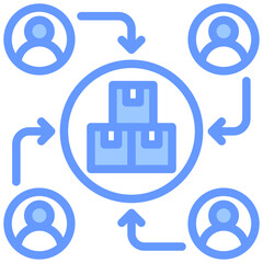 Supplier Diversity Lineal Blue Icon