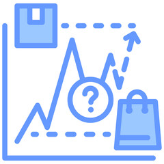 Supply Demand Forecasting Lineal Blue Icon