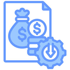 Cost Control Lineal Blue Icon