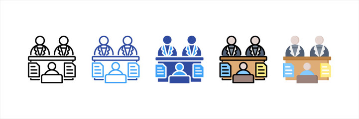 Court Multi Style Icon Set