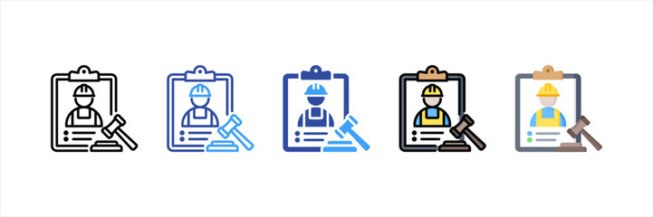Labor Law Multi Style Icon Set
