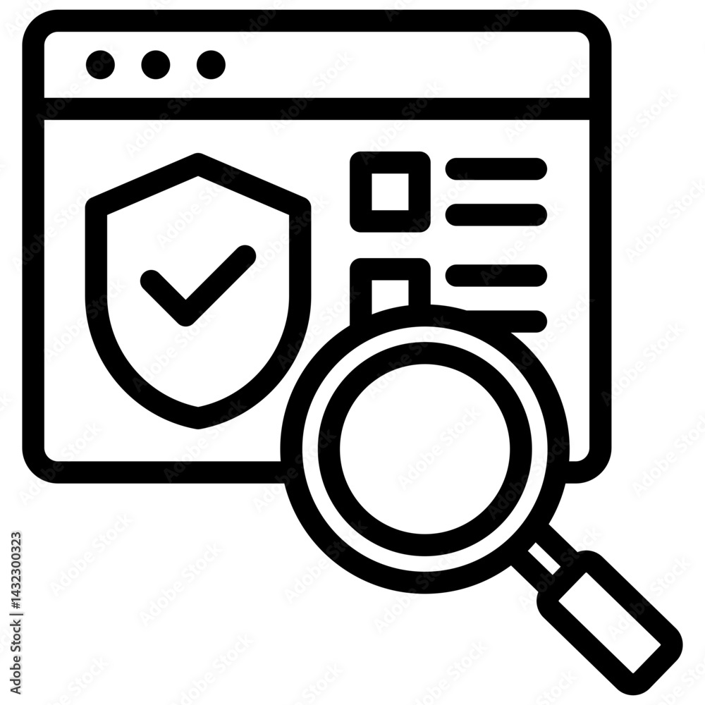 Poster quality assurance testing outline icon