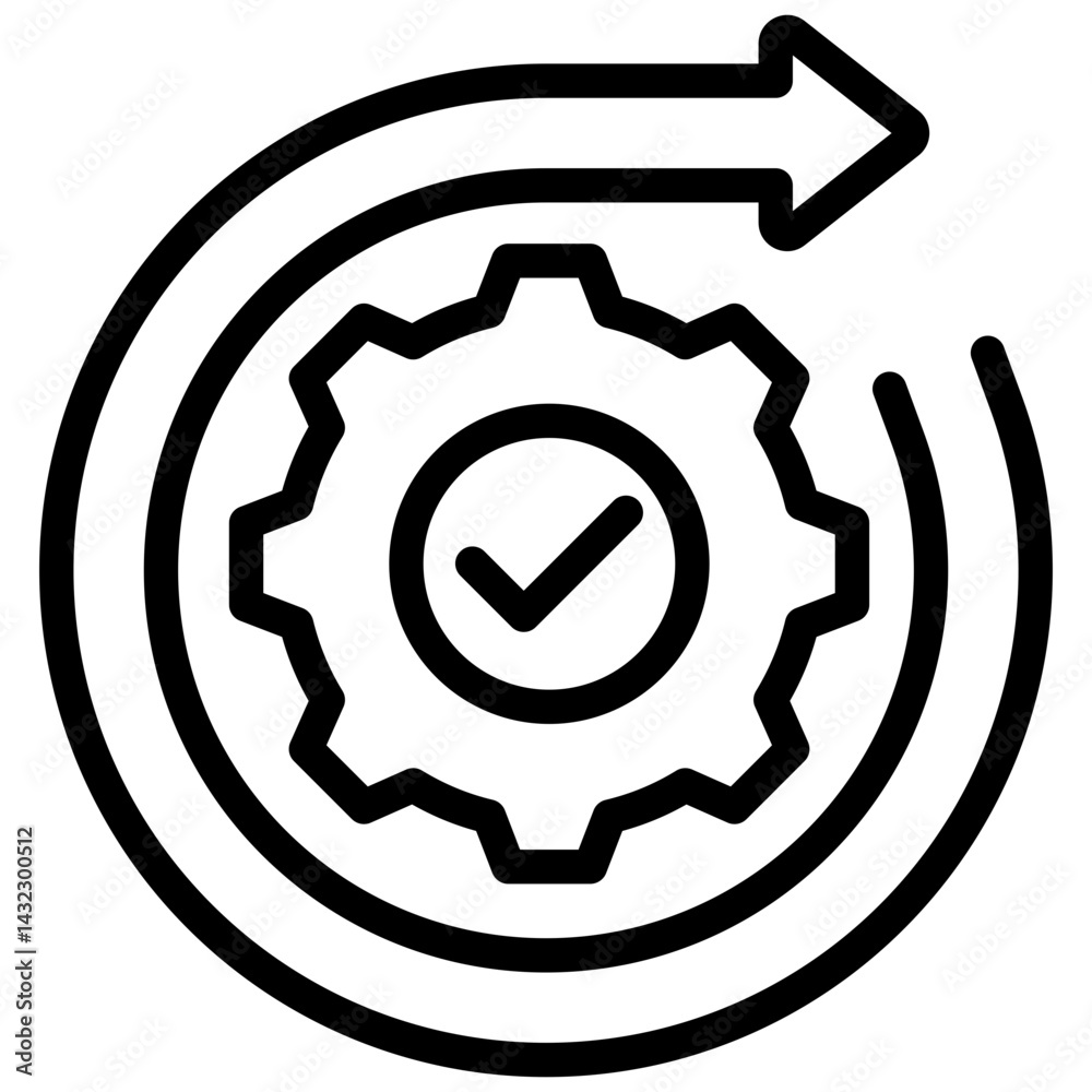 Poster process optimization outline icon