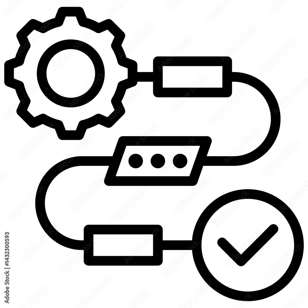 Poster value stream mapping outline icon