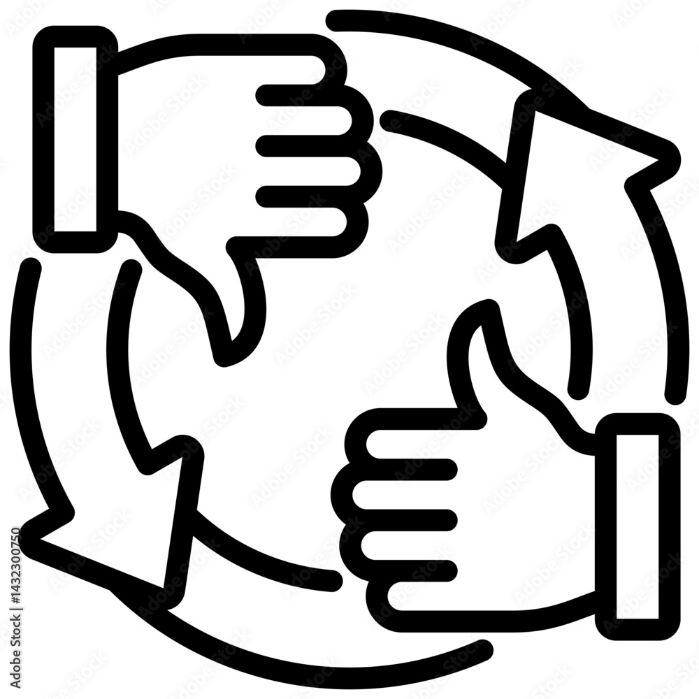 Poster feedback loop outline icon