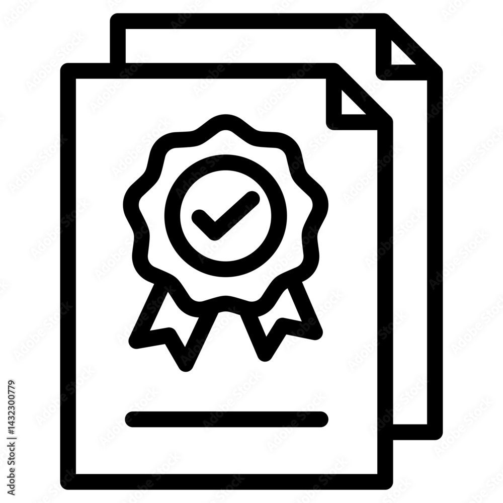Poster quality documentation outline icon
